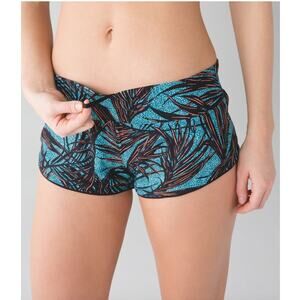 Lululemon Surf Short II Palm Lace Tofino Teal Grapefruit / Black Size 4